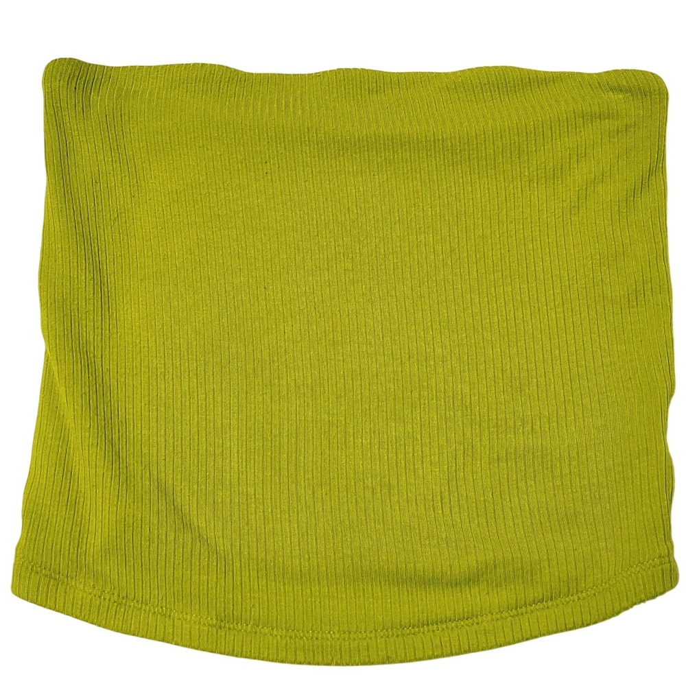 American Eagle Soft & Sexy Rib Tube Top Lime Green XS Strapless‎ Ribbed